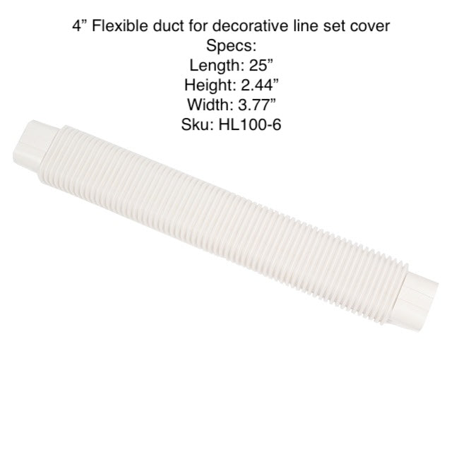 4” Flexible duct for decorative line set cover