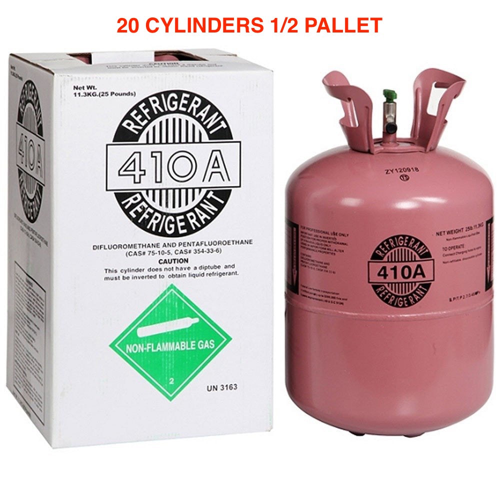 R-410A Refrigerant 25 LBS Cylinder (20 Cylinders) 1/2 Pallet $265 Each